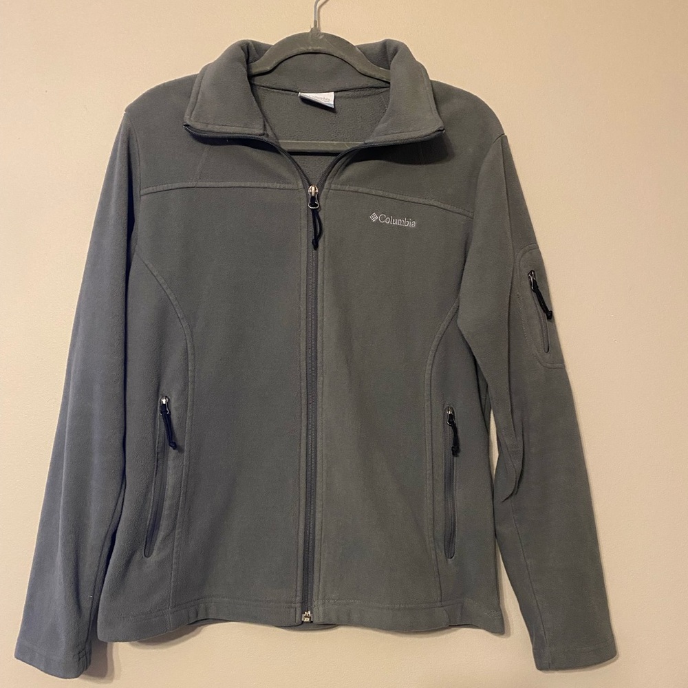 Columbia Gray Full-Zip Fleece Jacket Women's Size Medium